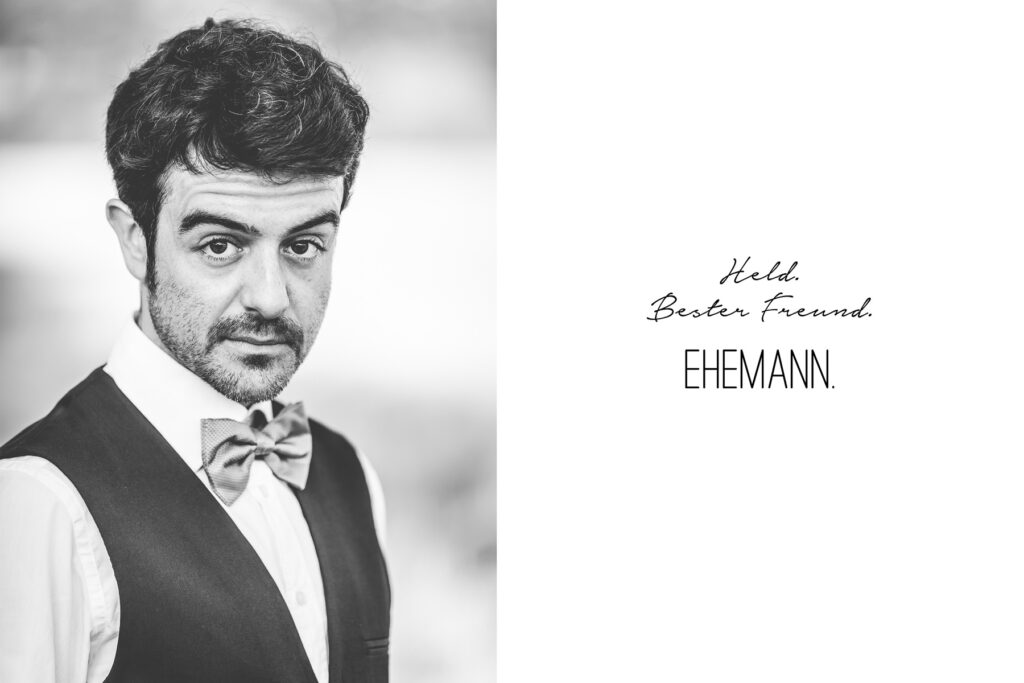 Portrait von Bräutigam. Hochzeitsfotograf Freiburg