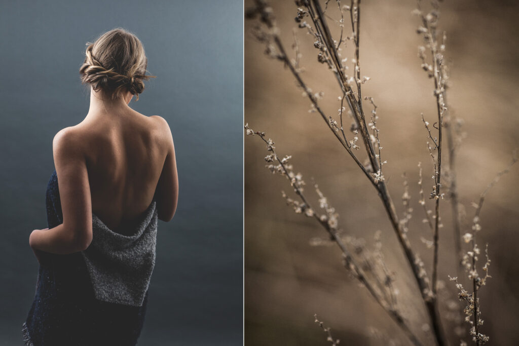 Portrait junge Frau Rücken. Portraitfotograf Freiburg Fotostudio