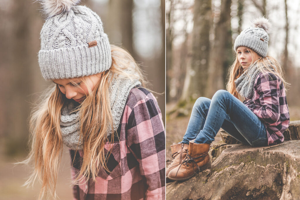 Mädchen im Herbstwald. Familienfotograf Freiburg